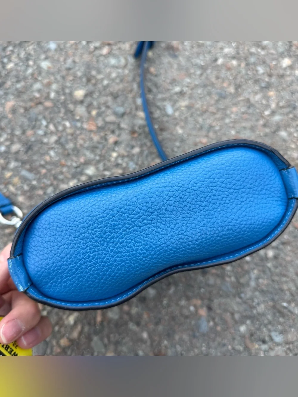 Coach Addie Pebble Leather Crossbody Bag Pure Adjustable Strap Silver Vivid Blue